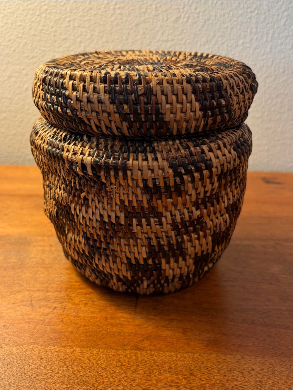 Vintage Geometric Double Weave Basket  Tiruray Tribal Art Palawan Philippines
